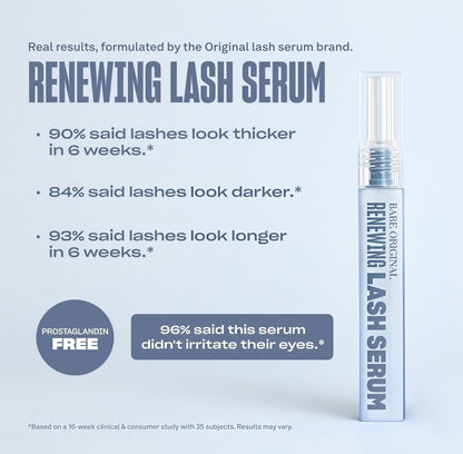 BABE ORIGINAL Renewing Lash Serum-Peptide-Infused Eyelash Serum forFuller, Longer-Looking Natural Lashes,Lash Enhancing Treatment withNourishing Botanicals, Vegan & Cruelty-Free Gentle
